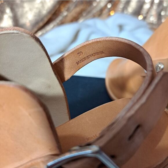 NIB Rag & Bone Wyatt Leather Sling Back Sandals In Sand - Picture 9 of 16